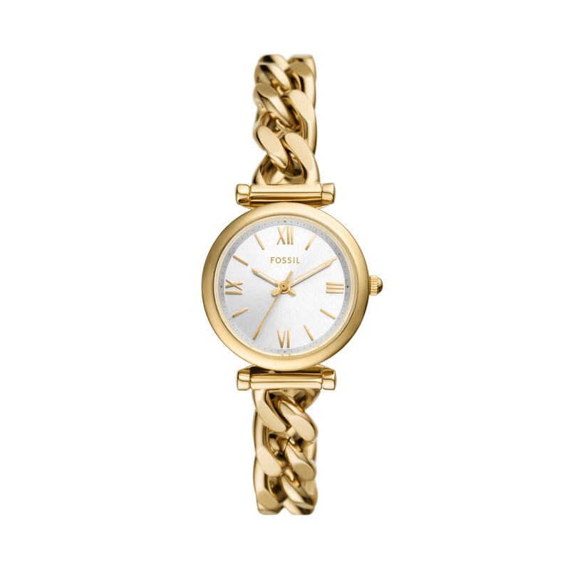 Main Image 1 of Ladies’ Fossil Carlie Gold-Tone IP Watch with Silver-Tone Sunray Dial (Model: ES5329)