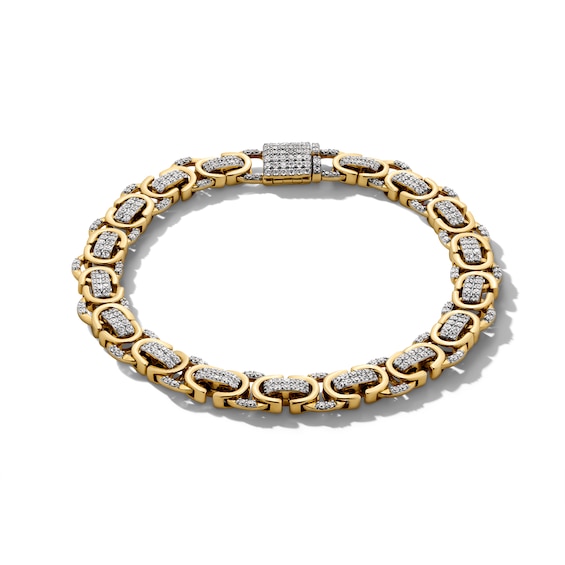2-3/4 CT. T.w. Lab-Grown Diamond Mirrored "C" Link Bracelet in 10K Gold (F/Si2) - 8.5"