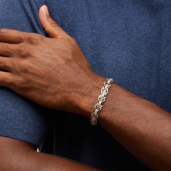 2-3/4 CT. T.w. Lab-Grown Diamond Mirrored "C" Link Bracelet in 10K Gold (F/Si2) - 8.5"