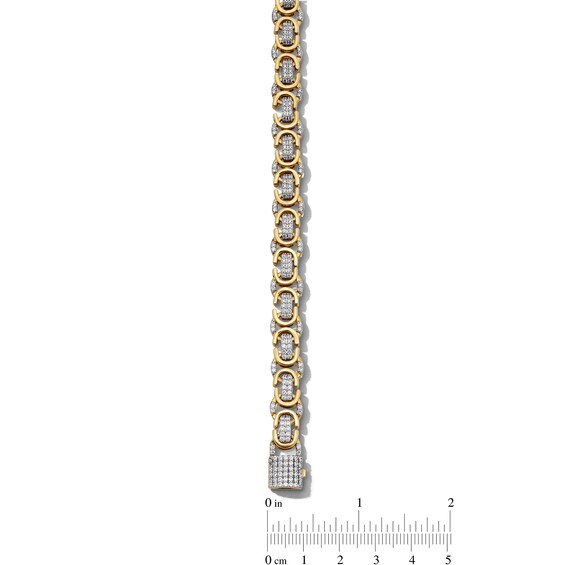 2-3/4 CT. T.w. Lab-Grown Diamond Mirrored "C" Link Bracelet in 10K Gold (F/Si2) - 8.5"