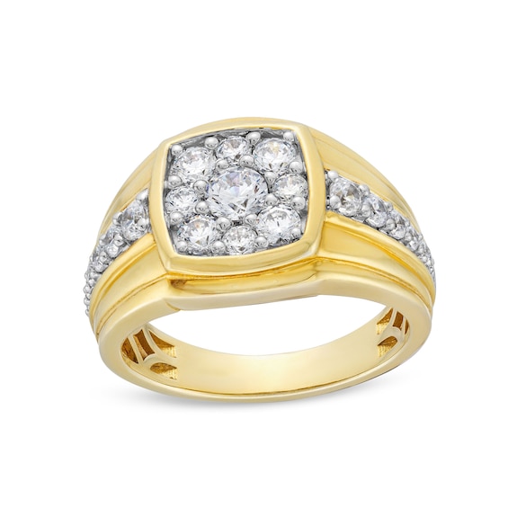 1-1/2 CT. T.w. Cushion-Shaped Certified Lab-Created Multi-Diamond Ring in 10K Gold (F/Si2)