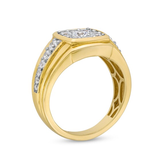 1-1/2 CT. T.w. Cushion-Shaped Certified Lab-Grown Multi-Diamond Ring in 10K Gold (F/Si2)