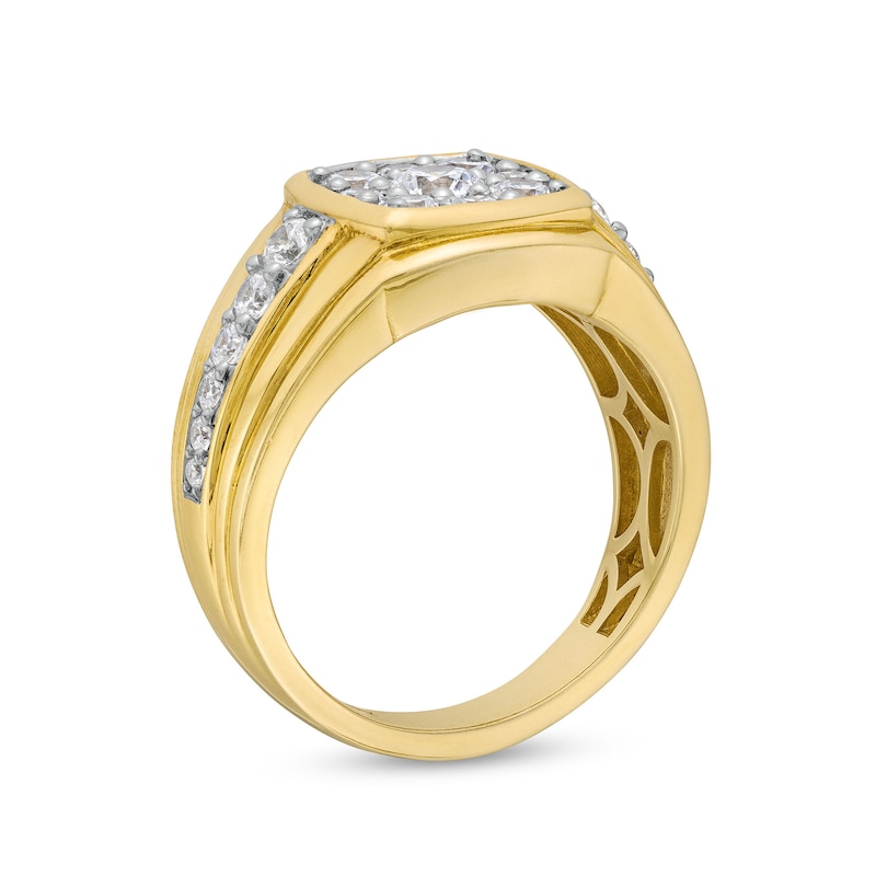 1-1/2 CT. T.W. Cushion-Shaped Certified Lab-Created Multi-Diamond Ring in 10K Gold (F/SI2)