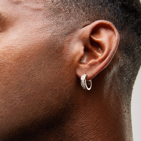 1/2 CT. T.w. Certified Lab-Grown Diamond Huggie Hoop Earrings in 14K White Gold (F/Si2)
