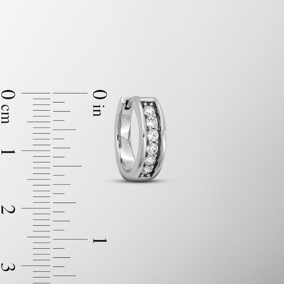 1/2 CT. T.w. Certified Lab-Grown Diamond Huggie Hoop Earrings in 14K White Gold (F/Si2)