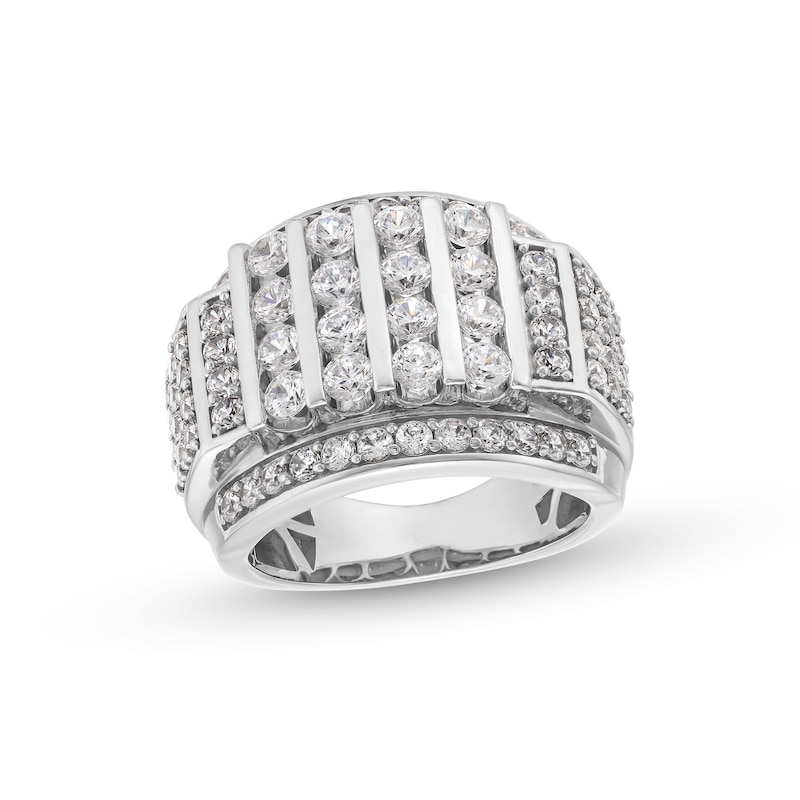 4 CT. T.W. Certified Lab-Created Diamond Mtuli-Row Column Ring in 10K White Gold (F/SI2)