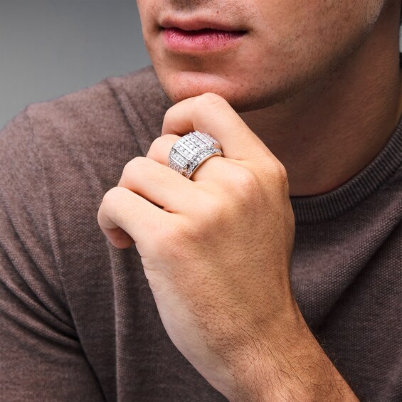 4 CT. T.w. Certified Lab-Grown Diamond Mtuli-Row Column Ring in 10K White Gold (F/Si2)