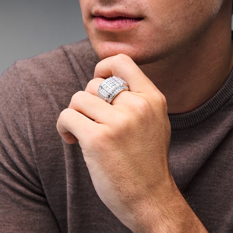 Main Image 2 of 4 CT. T.W. Certified Lab-Grown Diamond Mtuli-Row Column Ring in 10K White Gold (F/SI2)