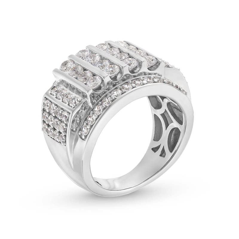 4 CT. T.W. Certified Lab-Created Diamond Mtuli-Row Column Ring in 10K White Gold (F/SI2)