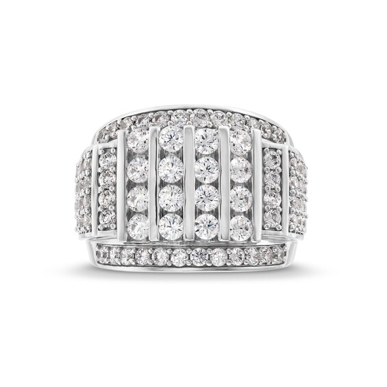 4 CT. T.w. Certified Lab-Grown Diamond Mtuli-Row Column Ring in 10K White Gold (F/Si2)