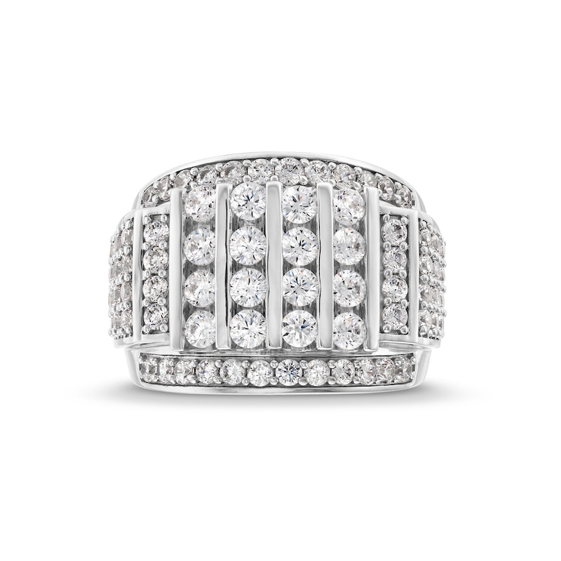 4 CT. T.W. Certified Lab-Created Diamond Mtuli-Row Column Ring in 10K White Gold (F/SI2)