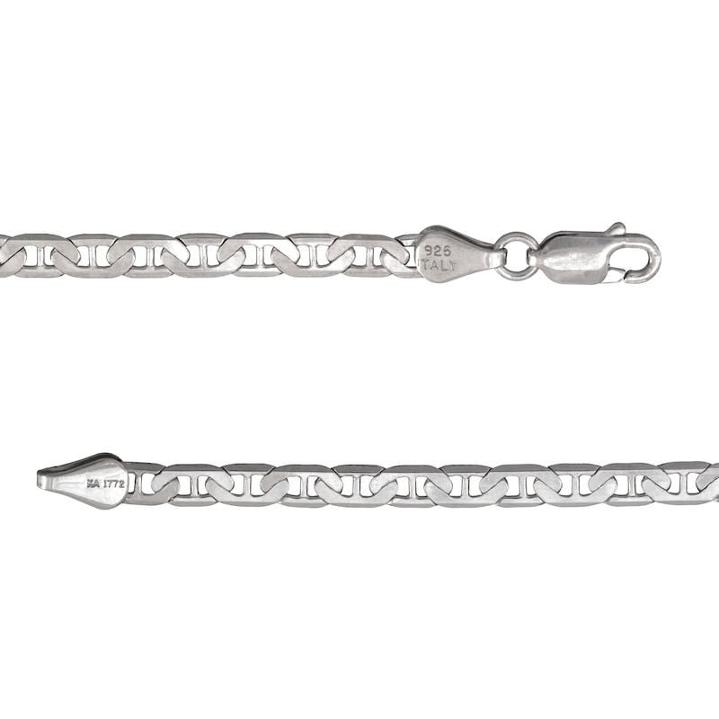 Main Image 2 of 3.9mm Diamond-Cut Mariner Chain Necklace in Solid Sterling Silver - 20"