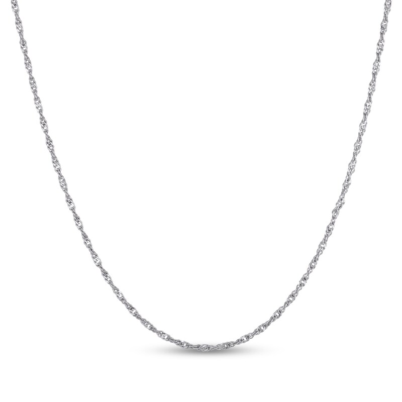 Main Image 1 of 2.2mm Diamond-Cut Singapore Chain Necklace in Solid Sterling Silver - 20"
