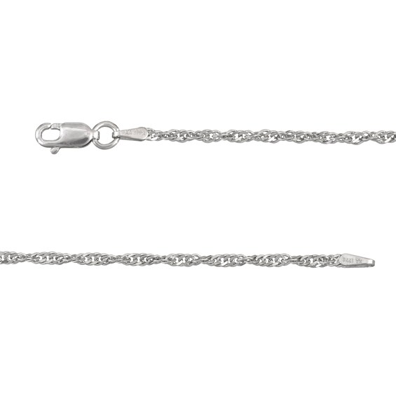 2.2mm Diamond-Cut Singapore Chain Necklace in Solid Sterling Silver - 20"