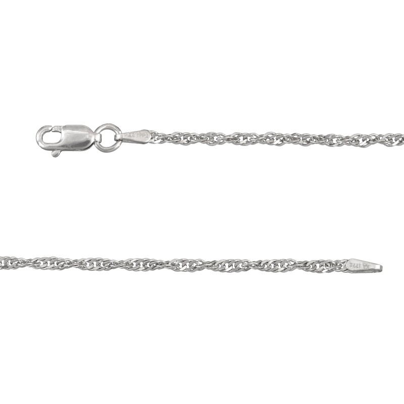 Main Image 2 of 2.2mm Diamond-Cut Singapore Chain Necklace in Solid Sterling Silver - 20"