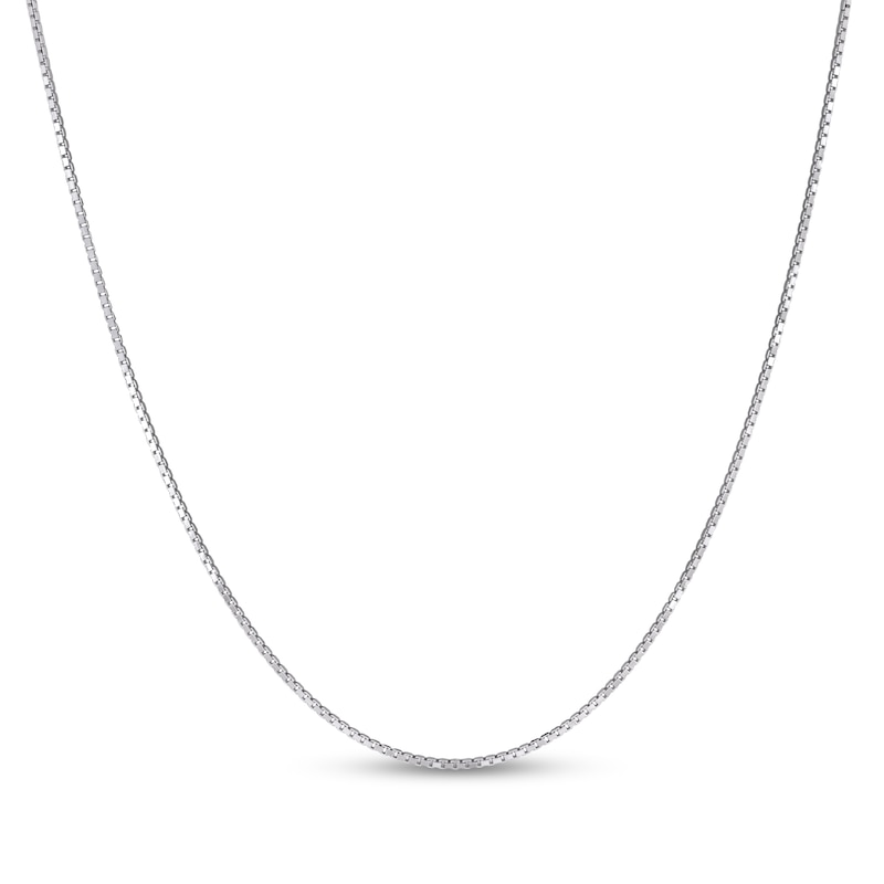 Main Image 1 of 1.2mm Diamond-Cut Box Chain Necklace in Solid Sterling Silver - 18"