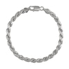 Thumbnail Image 0 of 4.3mm Diamond-Cut Rope Chain Bracelet in Solid Sterling Silver - 8.5"