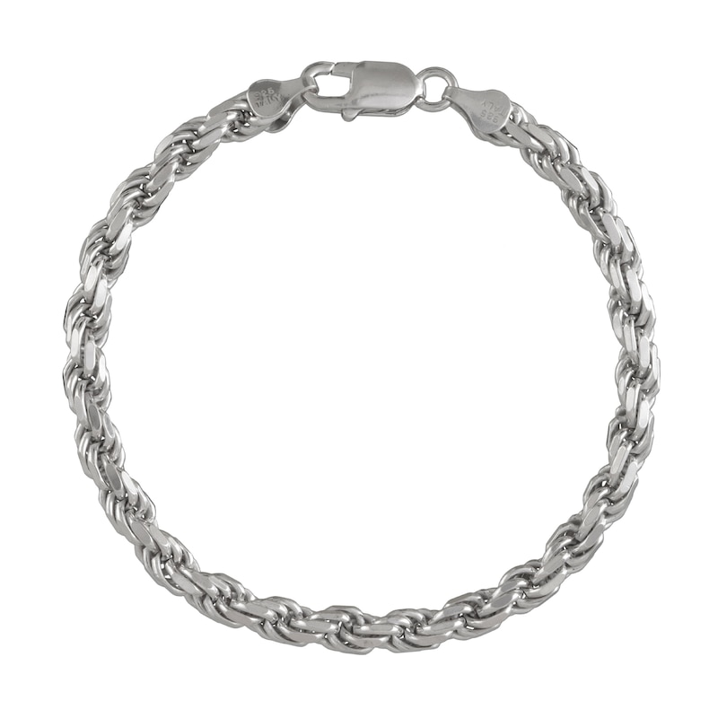 4.3mm Diamond-Cut Rope Chain Bracelet in Solid Sterling Silver - 8.5"