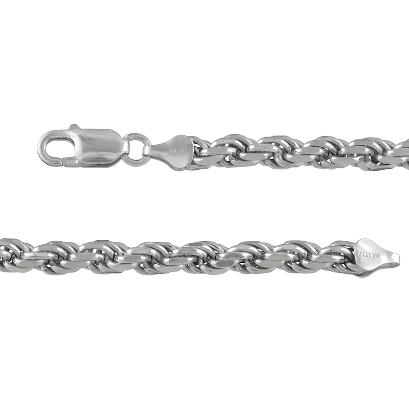 4.3mm Diamond-Cut Rope Chain Bracelet in Solid Sterling Silver - 8.5"