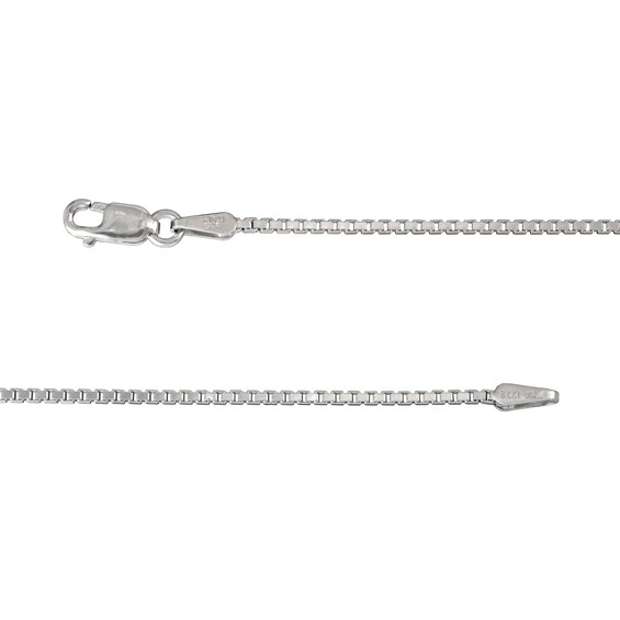 1.2mm Diamond-Cut Box Chain Necklace in Solid Sterling Silver - 20"
