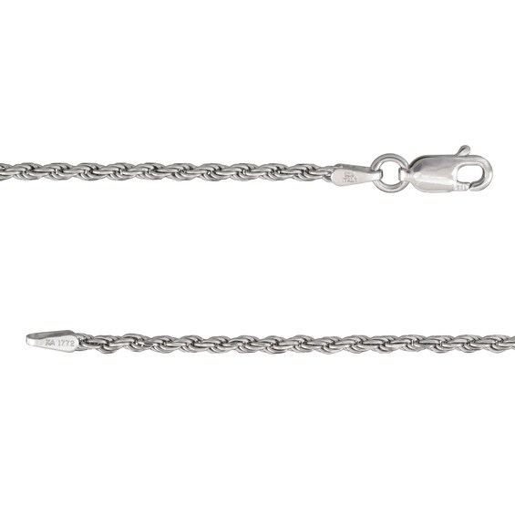 2.0mm Diamond-Cut Rope Chain Necklace in Solid Sterling Silver - 20"
