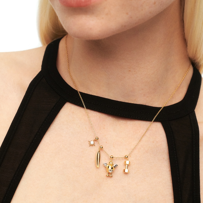 Main Image 2 of PDPAOLA™ at Zales Dumbbell Bead Charm in Sterling Silver with 18K Gold Plate
