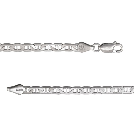 3.9mm Diamond-Cut Mariner Chain Necklace in Solid Sterling Silver - 18"
