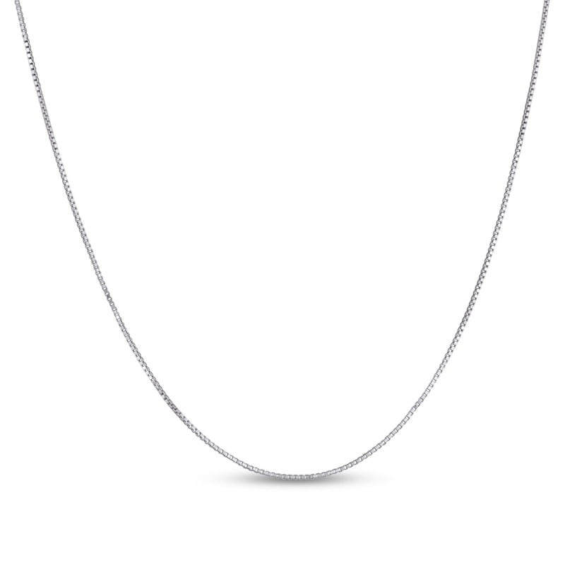 Main Image 1 of 1.0mm Diamond-Cut Box Chain Necklace in Solid Sterling Silver - 20"