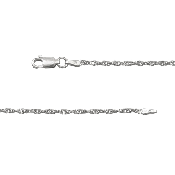 2.0mm Diamond-Cut Singapore Chain Necklace in Solid Sterling Silver - 16"