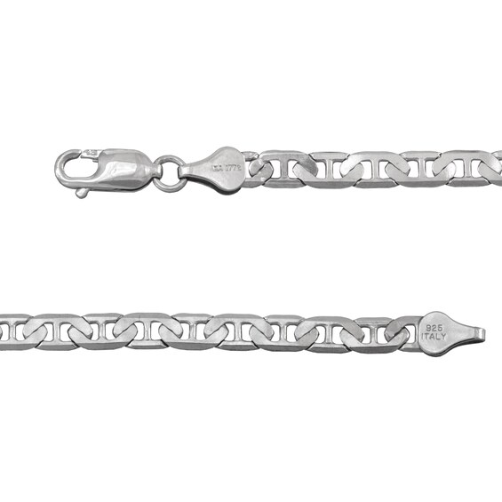 4.8mm Diamond-Cut Mariner Chain Necklace in Solid Sterling Silver - 24"