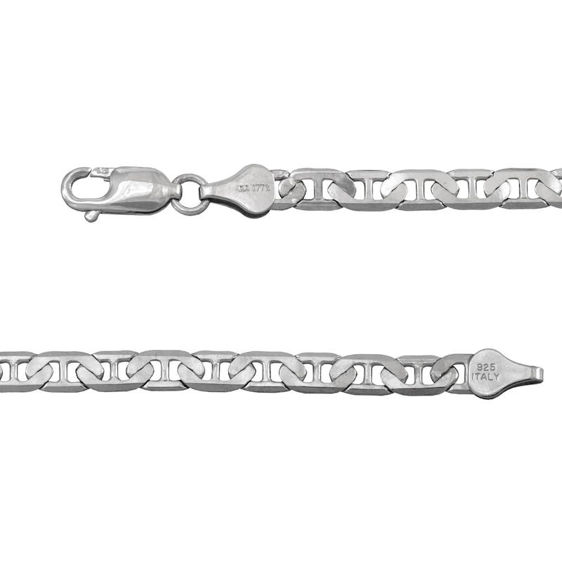 Main Image 2 of 4.8mm Diamond-Cut Mariner Chain Necklace in Solid Sterling Silver - 24"