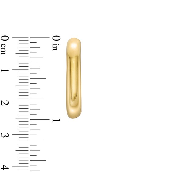 J-Hoop Earrings in Hollow 14K Gold