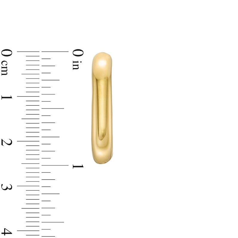 Main Image 3 of J-Hoop Earrings in Hollow 14K Gold