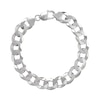 Thumbnail Image 0 of 12.2mm Diamond-Cut Flat Curb Chain Bracelet in Solid Sterling Silver - 8.5"