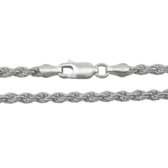 2.5mm Rope Chain Necklace in Solid Sterling Silver - 20"