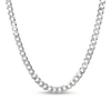 Thumbnail Image 1 of 6.7mm Diamond-Cut Flat Curb Chain Necklace in Solid Sterling Silver - 24"