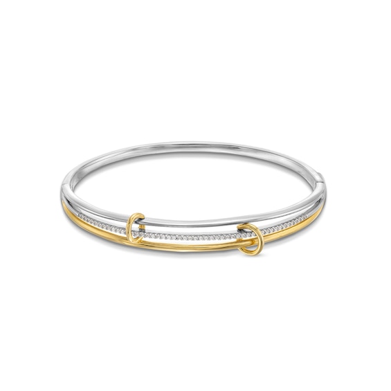 1/3 CT. T.w. Certified Lab-Created Diamond Bangle Bracelet in Sterling Silver and 10K Gold Plate (I/Si2)