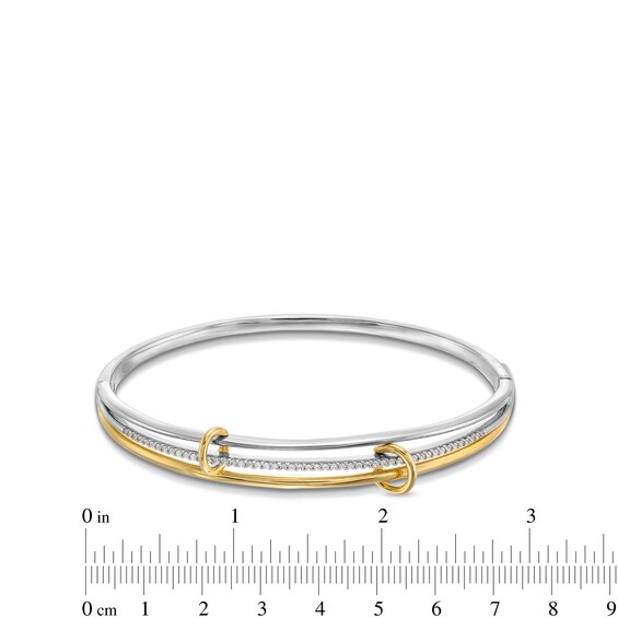 1/3 CT. T.w. Certified Lab-Grown Diamond Bangle Bracelet in Sterling Silver and 10K Gold Plate (I/Si2)