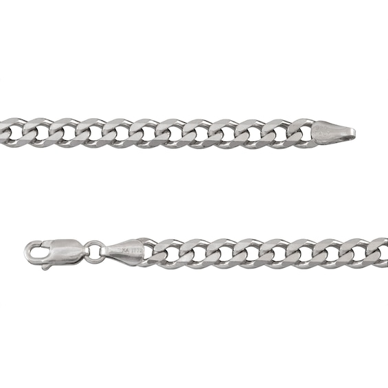 5.3mm Diamond-Cut Curb Chain Necklace in Solid Sterling Silver - 24"
