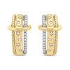 Thumbnail Image 2 of 1/2 CT. T.W. Certified Lab-Grown Diamond Buckle Hoop Earrings in Sterling Silver and 10K Gold Plate (I/SI2)