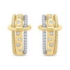 Thumbnail Image 1 of 1/2 CT. T.W. Certified Lab-Created Diamond Buckle Hoop Earrings in Sterling Silver and 10K Gold Plate (I/SI2)