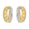 Thumbnail Image 1 of 1/2 CT. T.W. Certified Lab-Created Diamond Multi-Row Hoop Earrings in Sterling Silver and 10K Gold Plate (I/SI2)