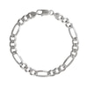 Thumbnail Image 0 of 8.9mm Diamond-Cut Figaro Chain Bracelet in Solid Sterling Silver - 8.5"