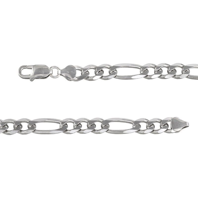 8.9mm Diamond-Cut Figaro Chain Bracelet in Solid Sterling Silver - 8.5"