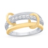 Thumbnail Image 1 of 1/3 CT. T.W. Certified Lab-Grown Diamond Ring-Around Ring in Sterling Silver and 10K Gold Plate (I/SI2)