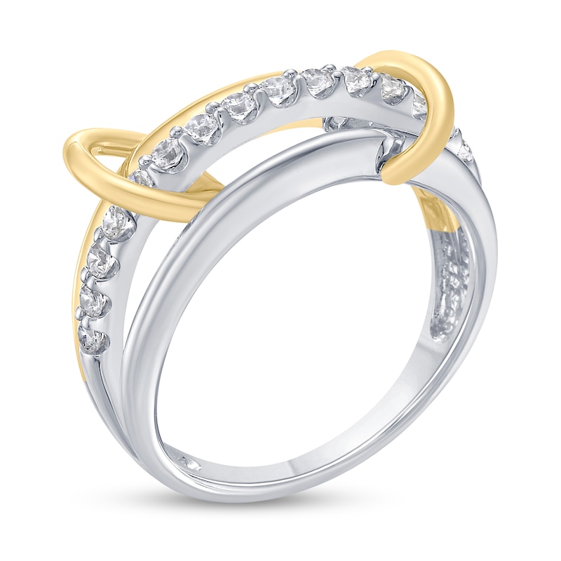 1/3 CT. T.W. Certified Lab-Created Diamond Ring-Around Ring in Sterling Silver and 10K Gold Plate (I/SI2)