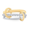 Thumbnail Image 3 of 1/3 CT. T.W. Certified Lab-Grown Diamond Ring-Around Ring in Sterling Silver and 10K Gold Plate (I/SI2)