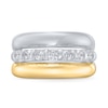 Thumbnail Image 2 of 1/2 CT. T.W. Certified Lab-Created Diamond Domed-Row Ring in Sterling Silver and 10K Gold Plate (I/SI2)