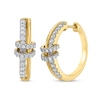 Thumbnail Image 1 of 5/8 CT. T.W. Certified Lab-Grown Diamond Looped Hoop Earrings in Sterling Silver and 10K Gold Plate (I/SI2)