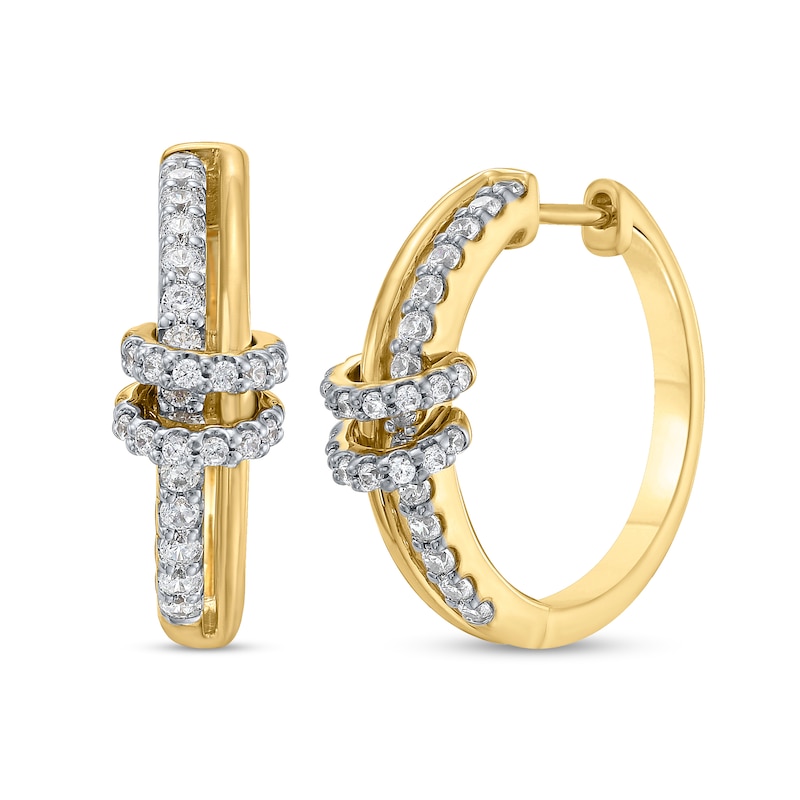 5/8 CT. T.W. Certified Lab-Created Diamond Looped Hoop Earrings in Sterling Silver and 10K Gold Plate (I/SI2)